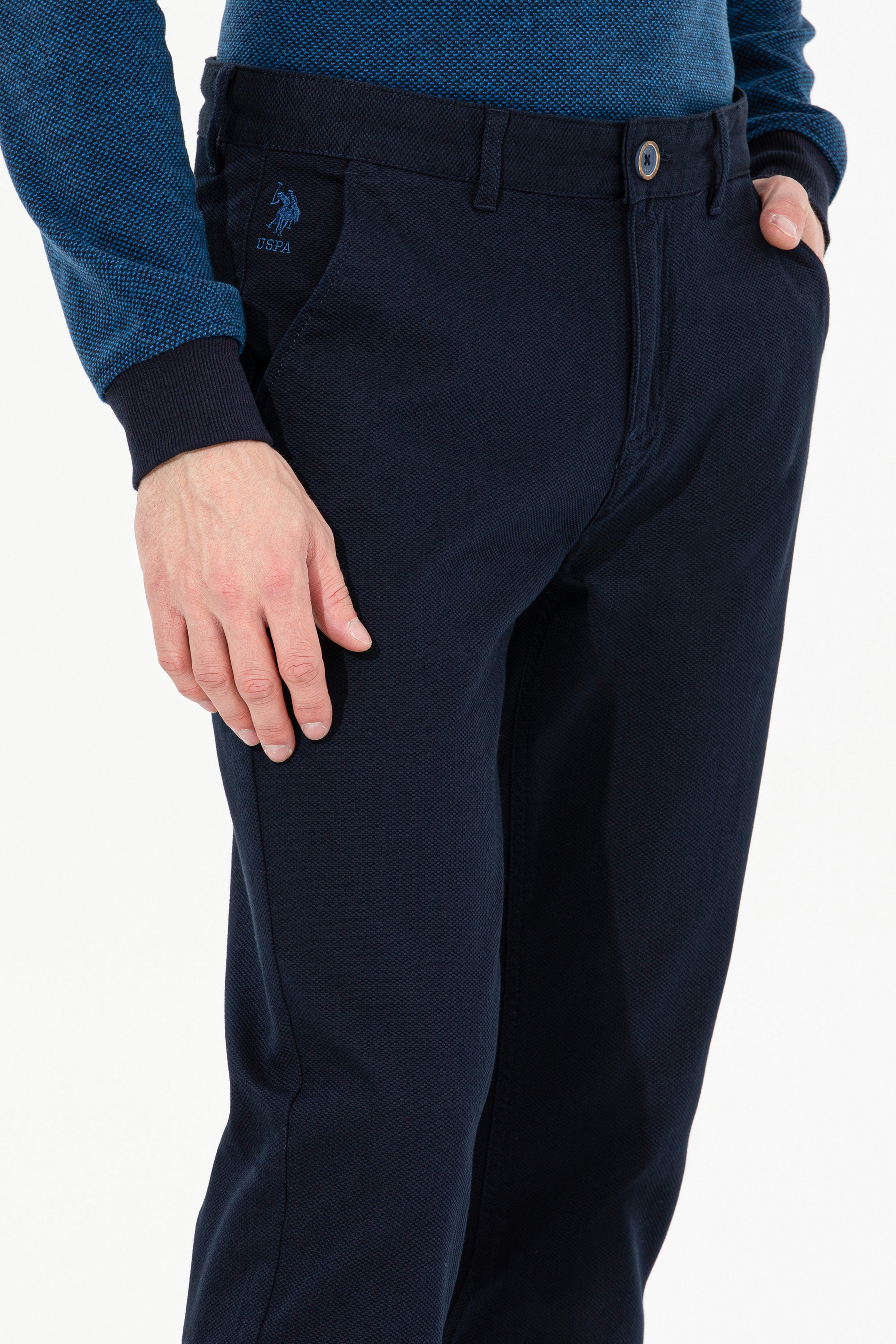 Erkek Regular Fit Lacivert Chinos - Image 5