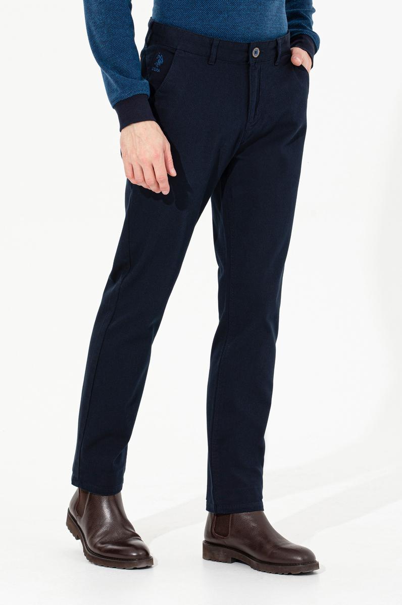 Erkek Regular Fit Lacivert Chinos