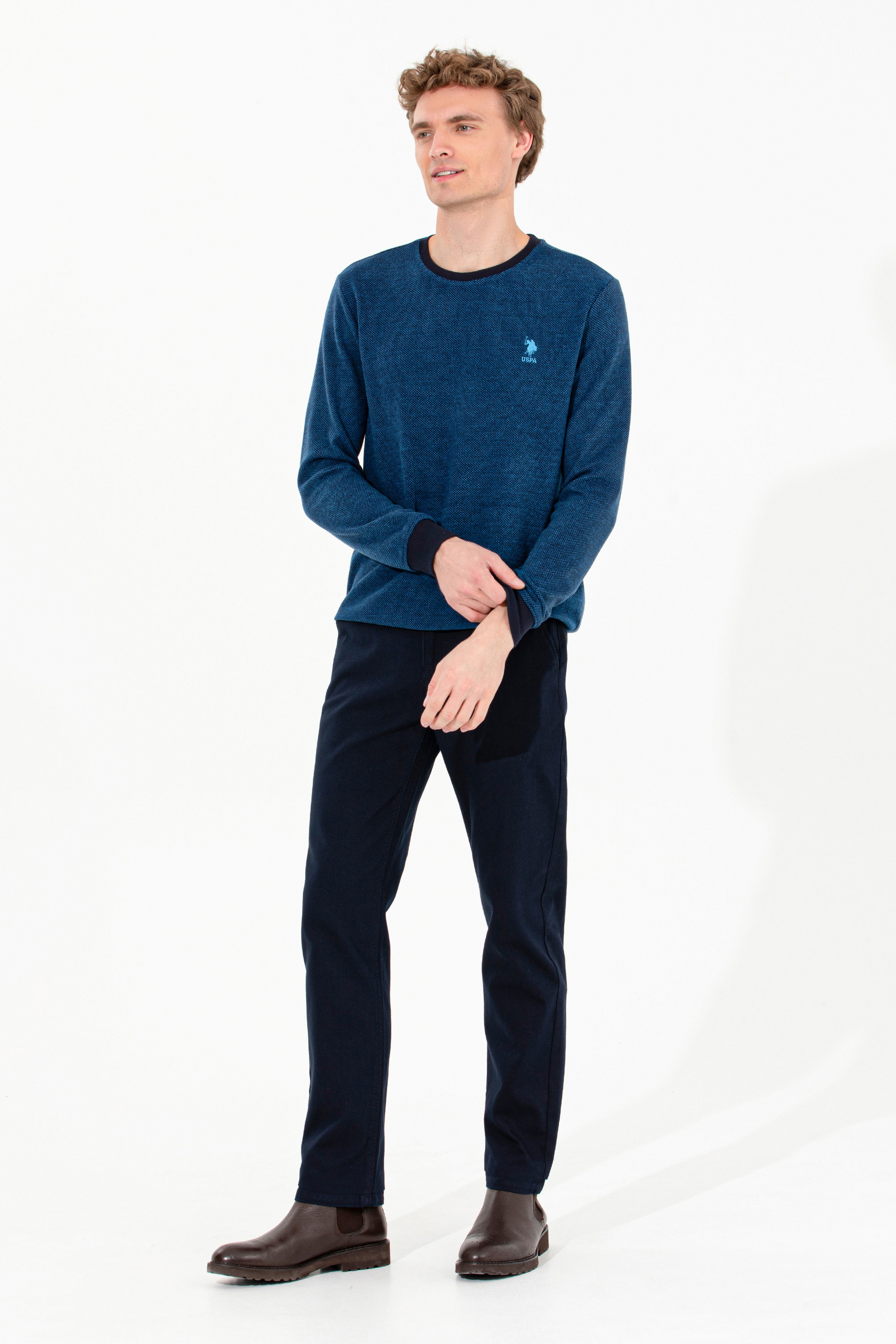 Erkek Regular Fit Lacivert Chinos
