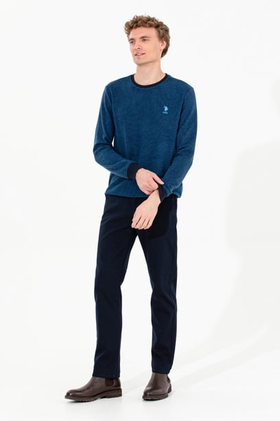 Erkek Regular Fit Lacivert Chinos