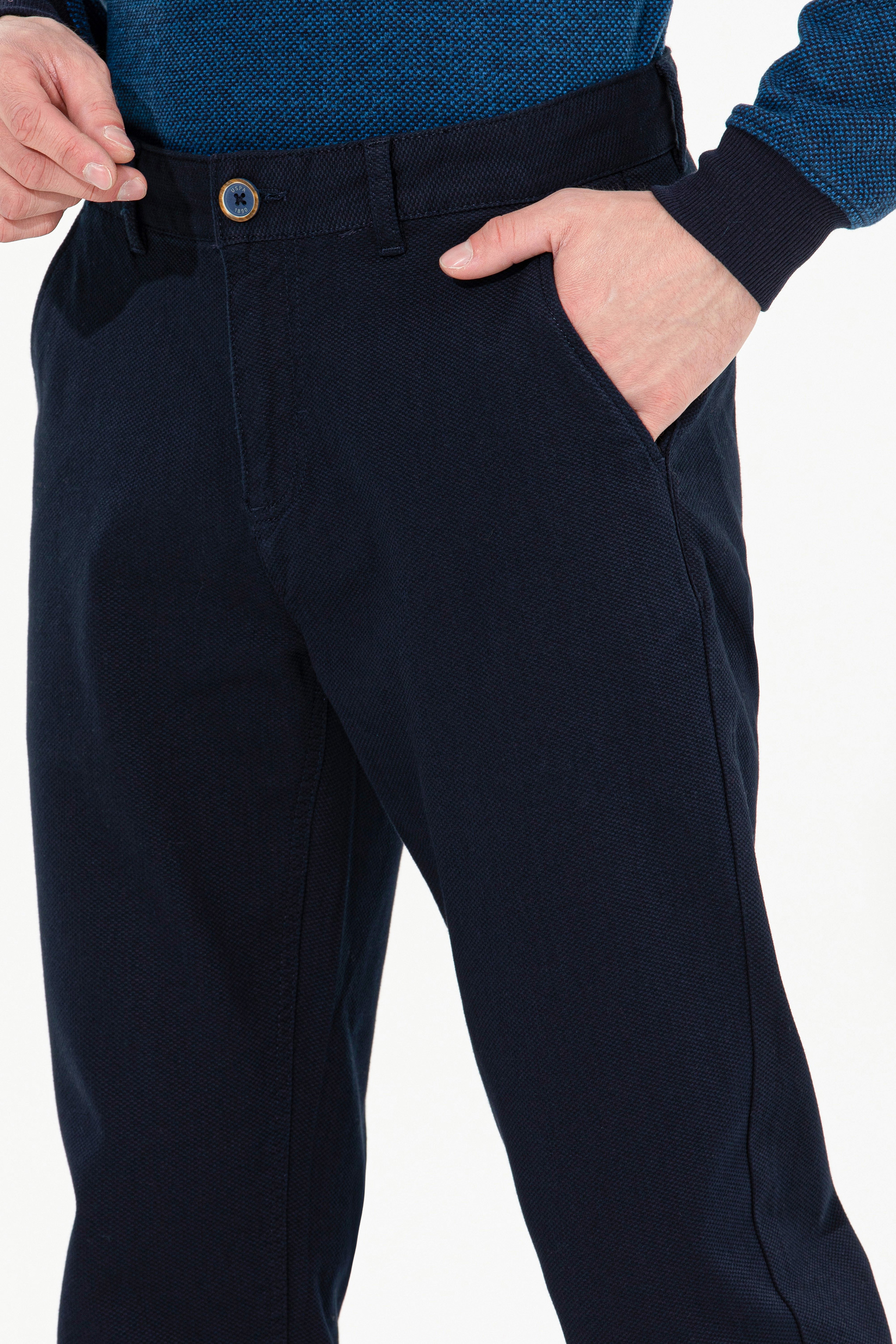 Erkek Regular Fit Lacivert Chinos - Image 6