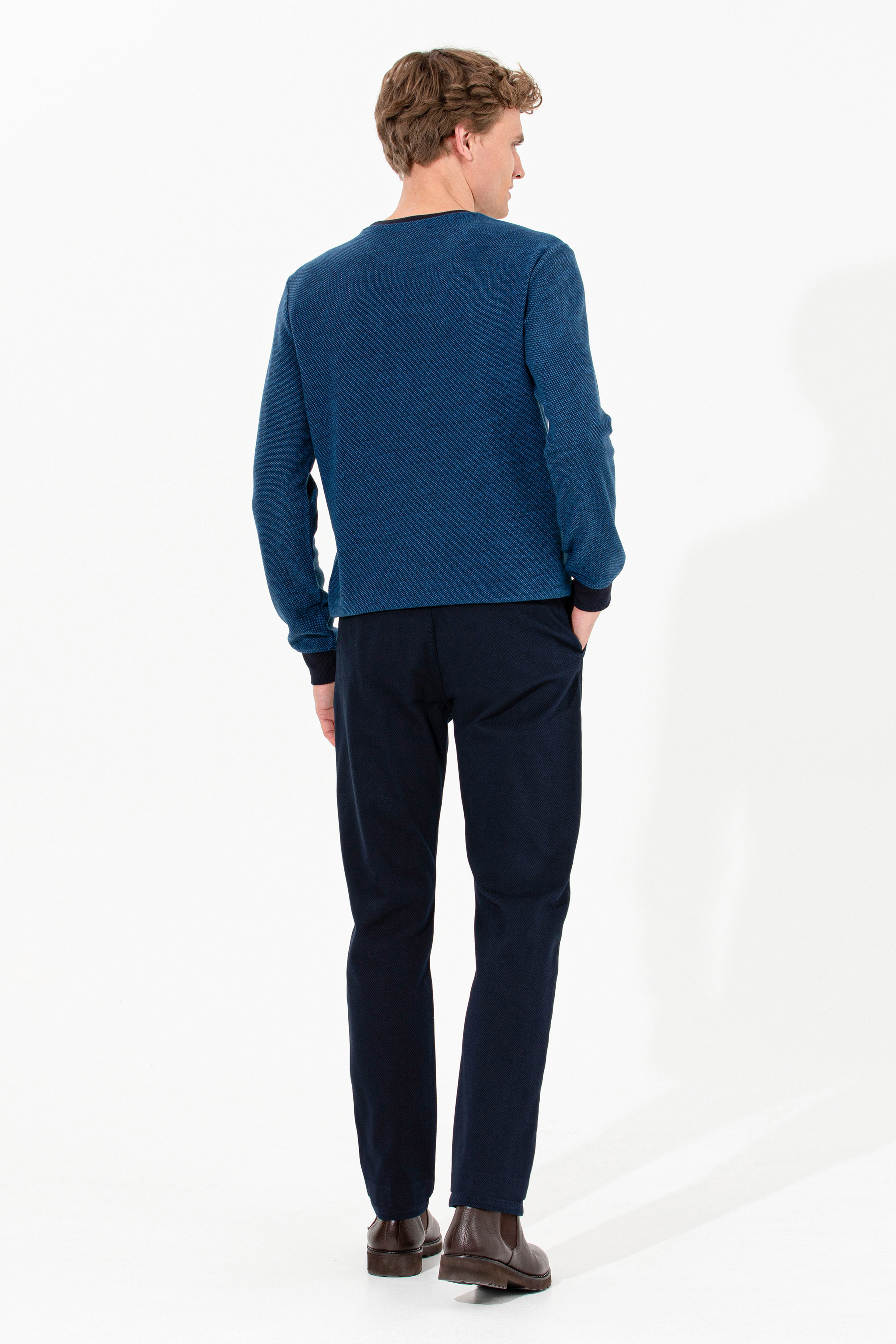 Erkek Regular Fit Lacivert Chinos - Image 4