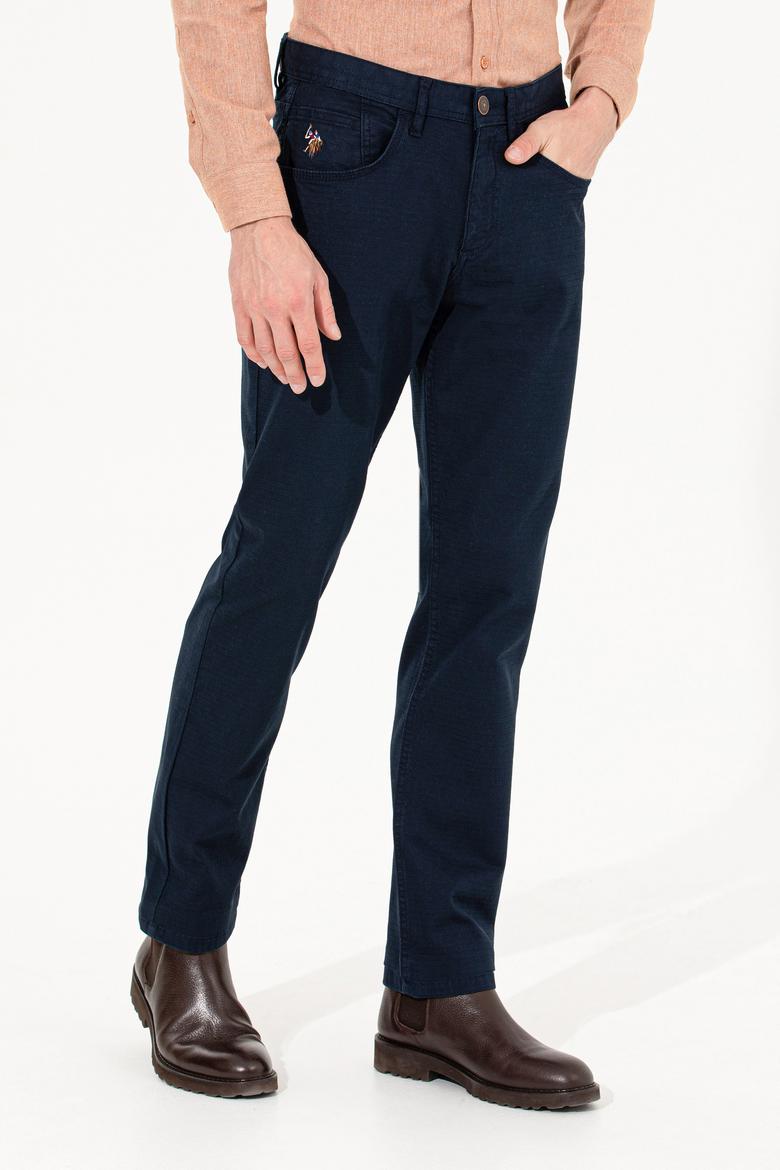 Erkek Regular Fit Lacivert Kanvas Pantolon - 50256591010