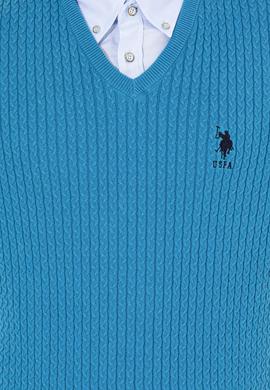 Erkek Kobalt Mavi Basic Kazak - 50253444074