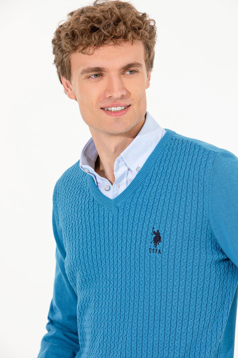 Erkek Kobalt Mavi Basic Kazak - 50253444074