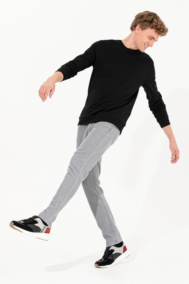 Erkek Siyah Basic Sweatshirt