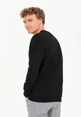 Erkek Siyah Basic Sweatshirt - 50254503012