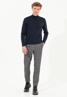 Erkek Carrot Fit Mavi Kanvas Pantolon - 50256579016