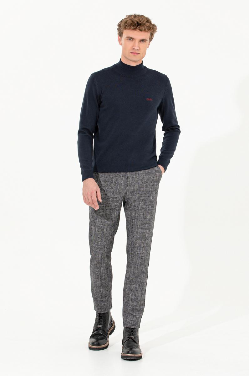 Erkek Carrot Fit Mavi Kanvas Pantolon