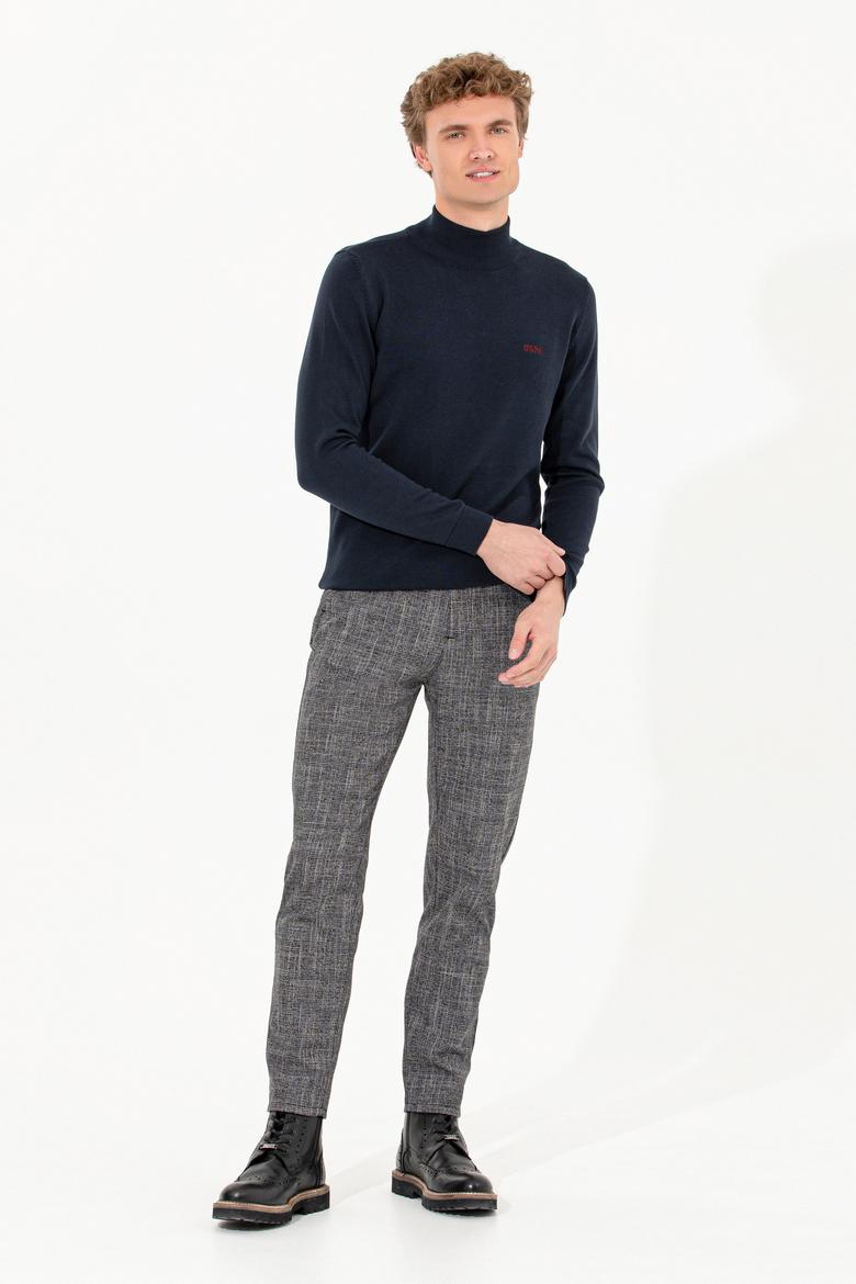 Erkek Carrot Fit Mavi Kanvas Pantolon - 50256579016