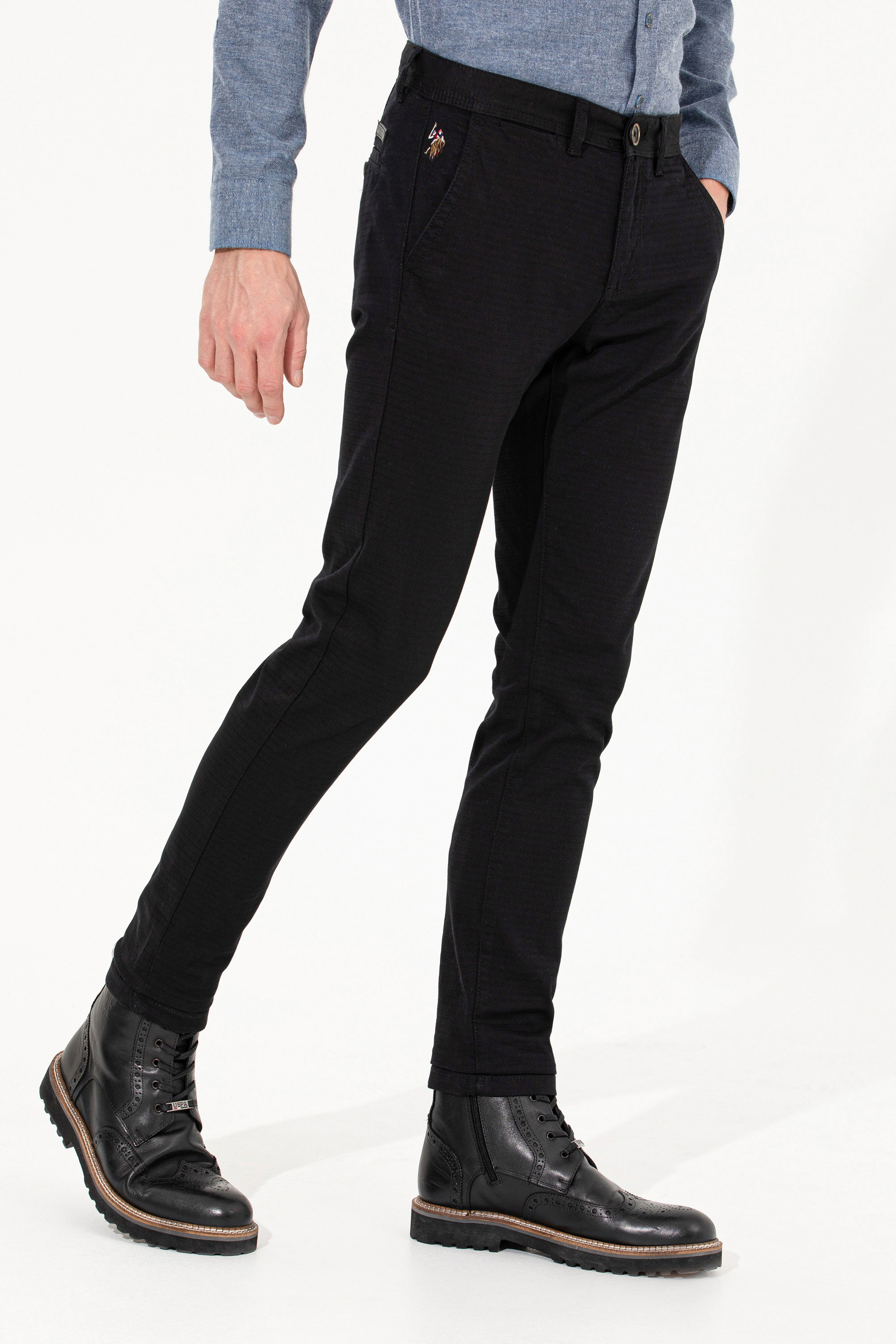 Erkek Slim Fit Siyah Kanvas Pantolon - Image 2