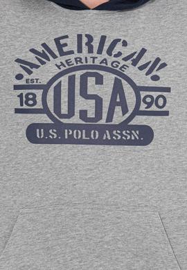 Erkek Gri Melanj Kapüşonlu Sweatshirt - 50257171038