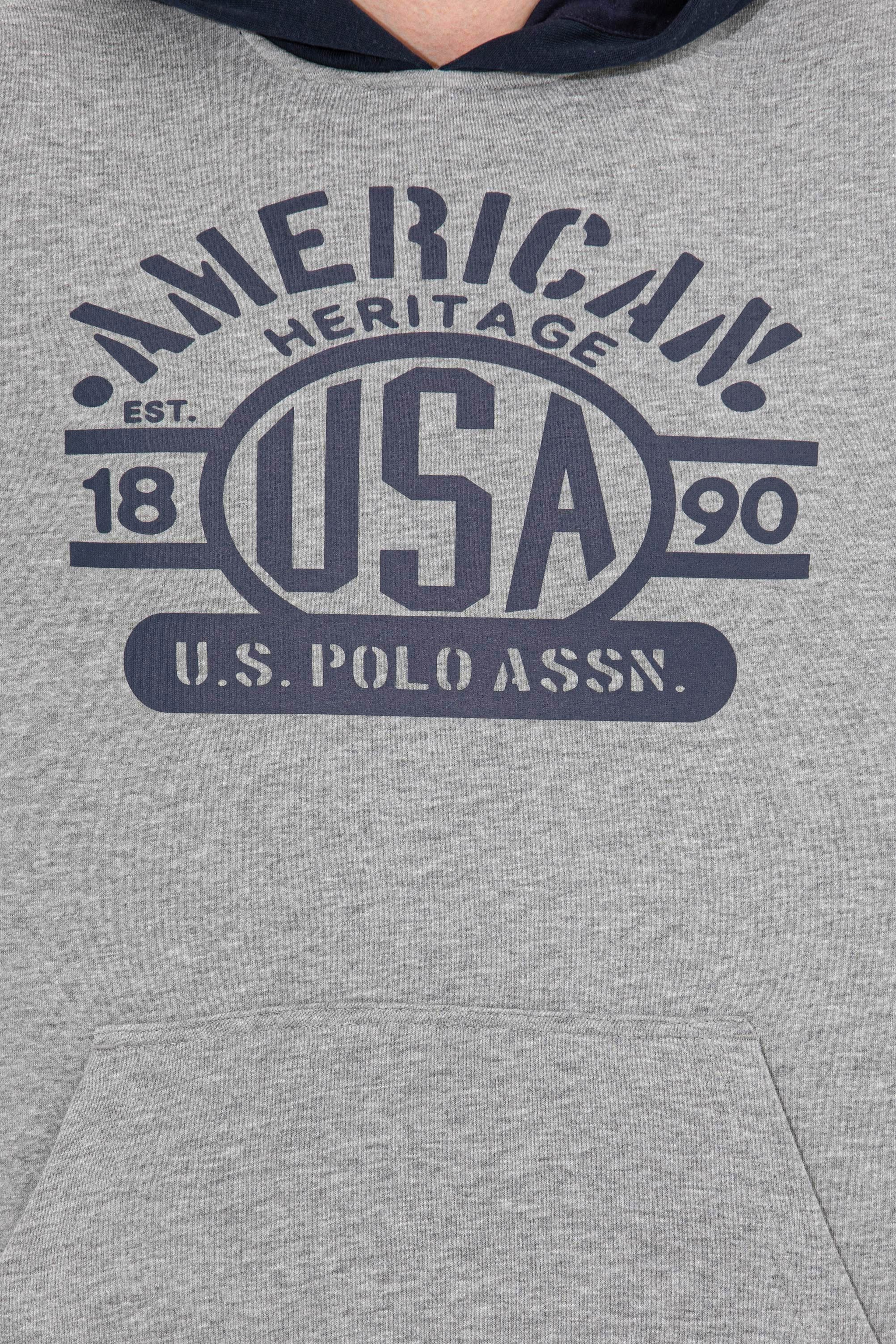 Erkek Gri Melanj Kapüşonlu Sweatshirt - Image 6