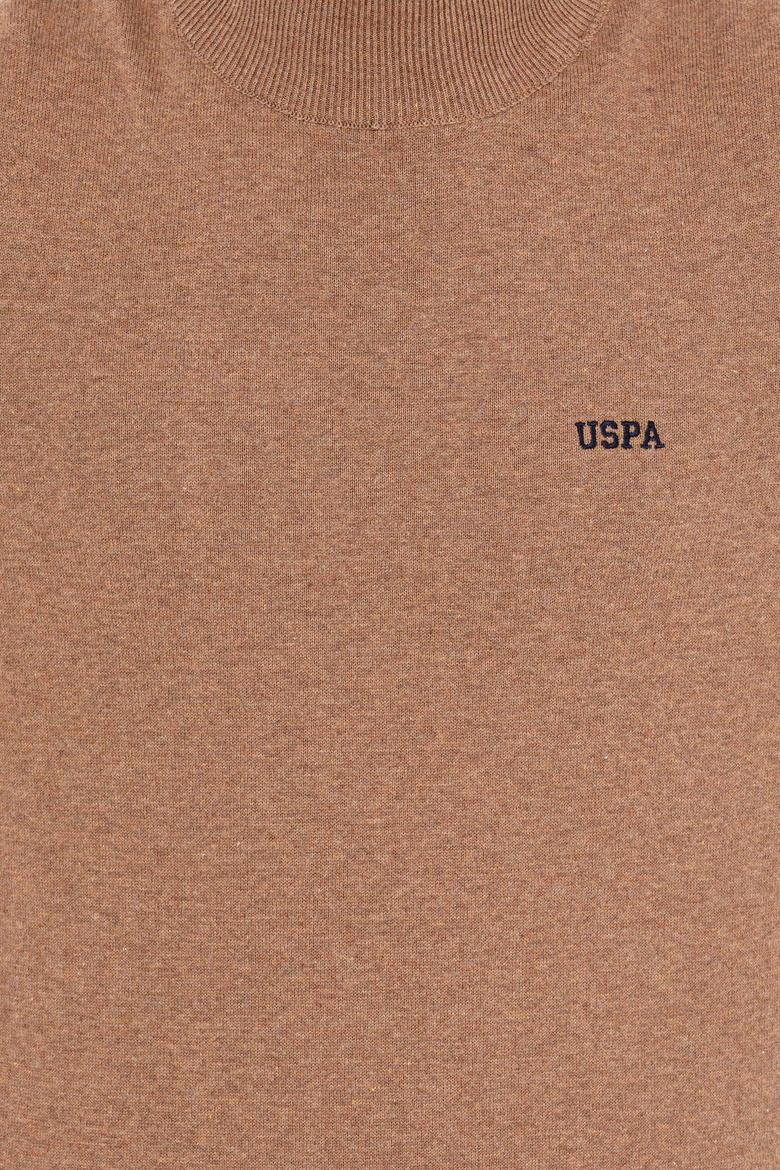 Erkek Camel Melanj Balıkçı Yaka Basic Triko Kazak - 50257605044