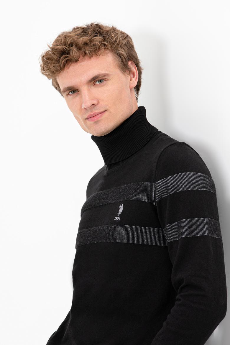 Erkek Siyah Balıkçı Yaka Triko Kazak - 50260561010