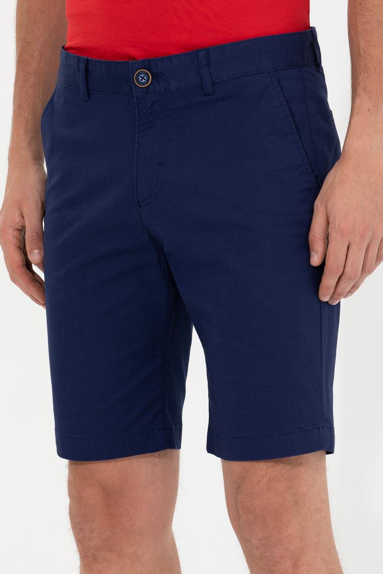 Erkek Lacivert Dokuma Şort - 50249295019