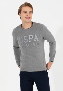 Erkek Gri Melanj Bisiklet Yaka Triko Kazak - 50258076023