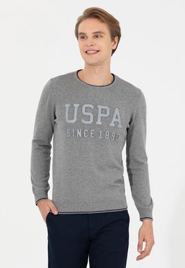 Erkek Gri Melanj Bisiklet Yaka Triko Kazak - 50258076023