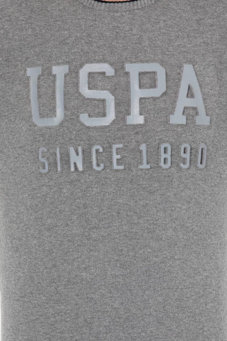 Erkek Gri Melanj Bisiklet Yaka Triko Kazak - 50258076023