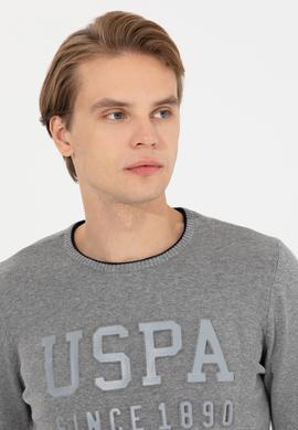 Erkek Gri Melanj Bisiklet Yaka Triko Kazak - 50258076023