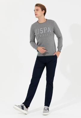 Erkek Gri Melanj Bisiklet Yaka Triko Kazak - 50258076023