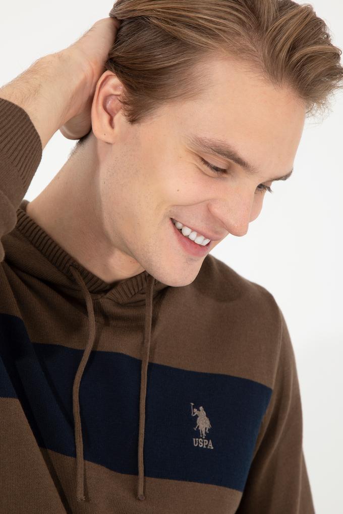 Erkek Coconut Kapüşonlu Triko Kazak