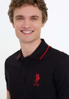 Erkek Siyah Polo Yaka Basic T-Shirt - 50231766070