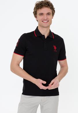 Erkek Siyah Polo Yaka Basic T-Shirt - 50231766070