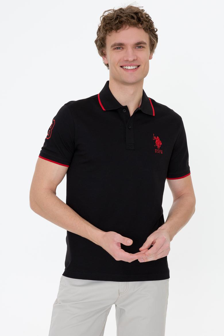 Erkek Siyah Polo Yaka Basic T-Shirt