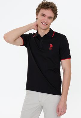 Erkek Siyah Polo Yaka Basic T-Shirt - 50231766070