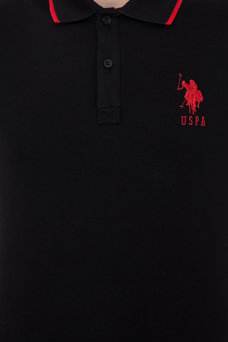 Erkek Siyah Polo Yaka Basic T-Shirt - 50231766070