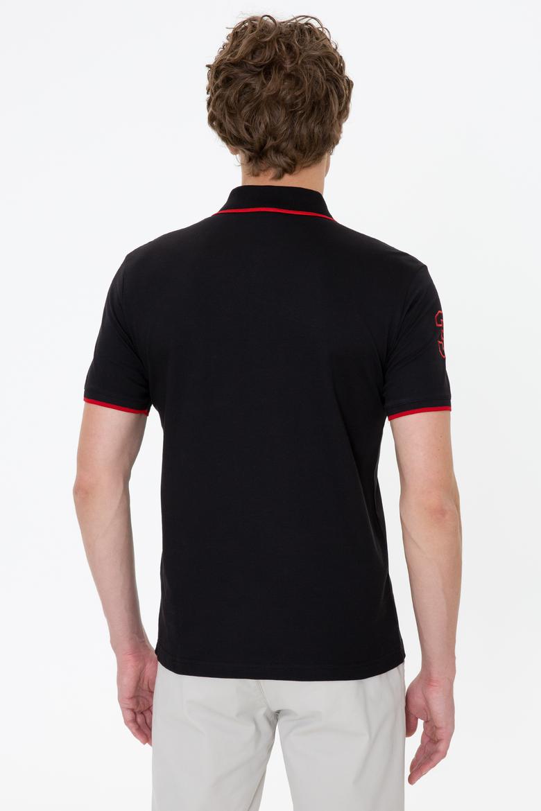 Erkek Siyah Polo Yaka Basic T-Shirt - 50231766070