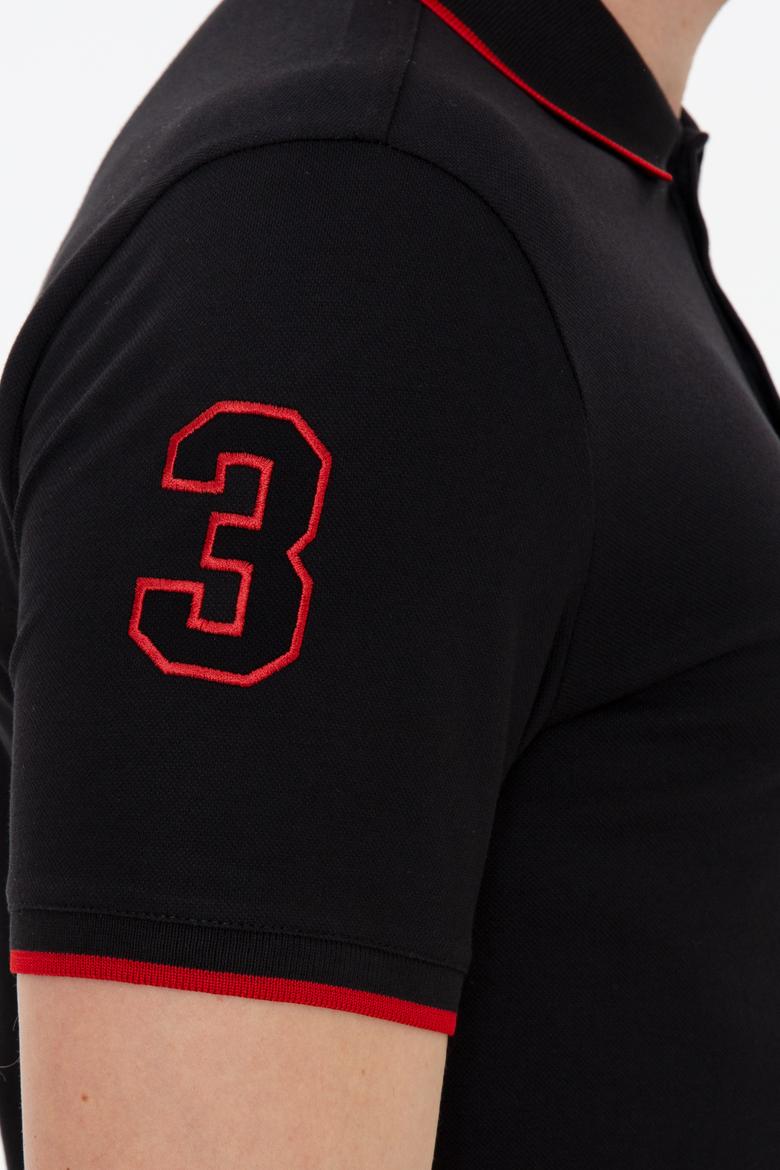 Erkek Siyah Polo Yaka Basic T-Shirt - 50231766070