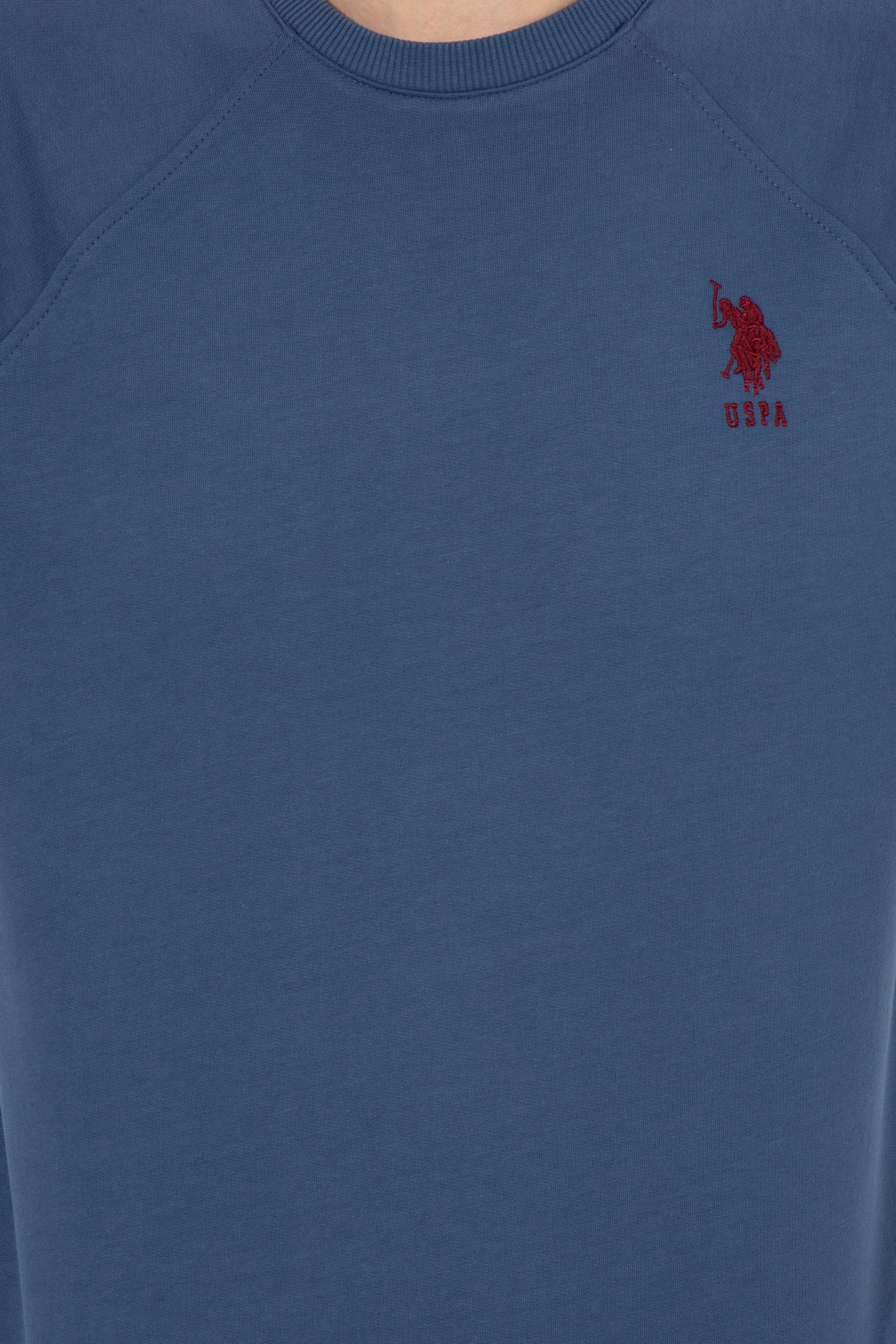 Erkek İndigo Basic Sweatshirt - Image 6