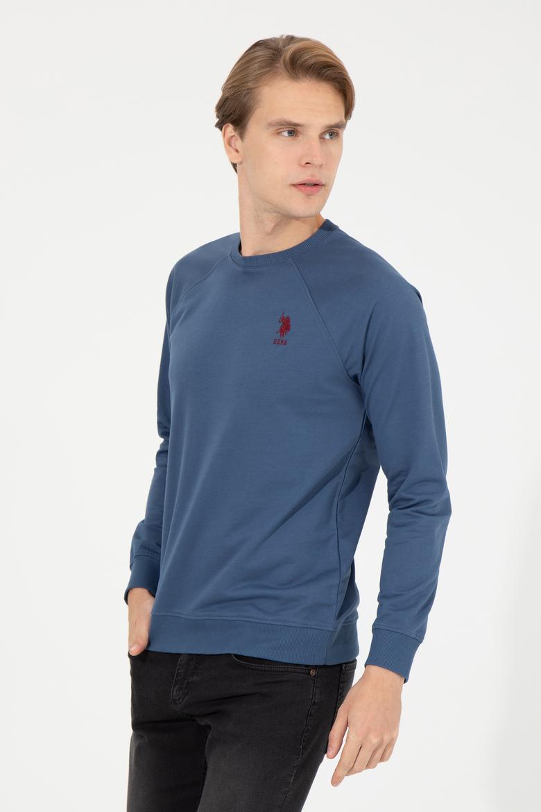 Erkek İndigo Basic Sweatshirt - 50253181084