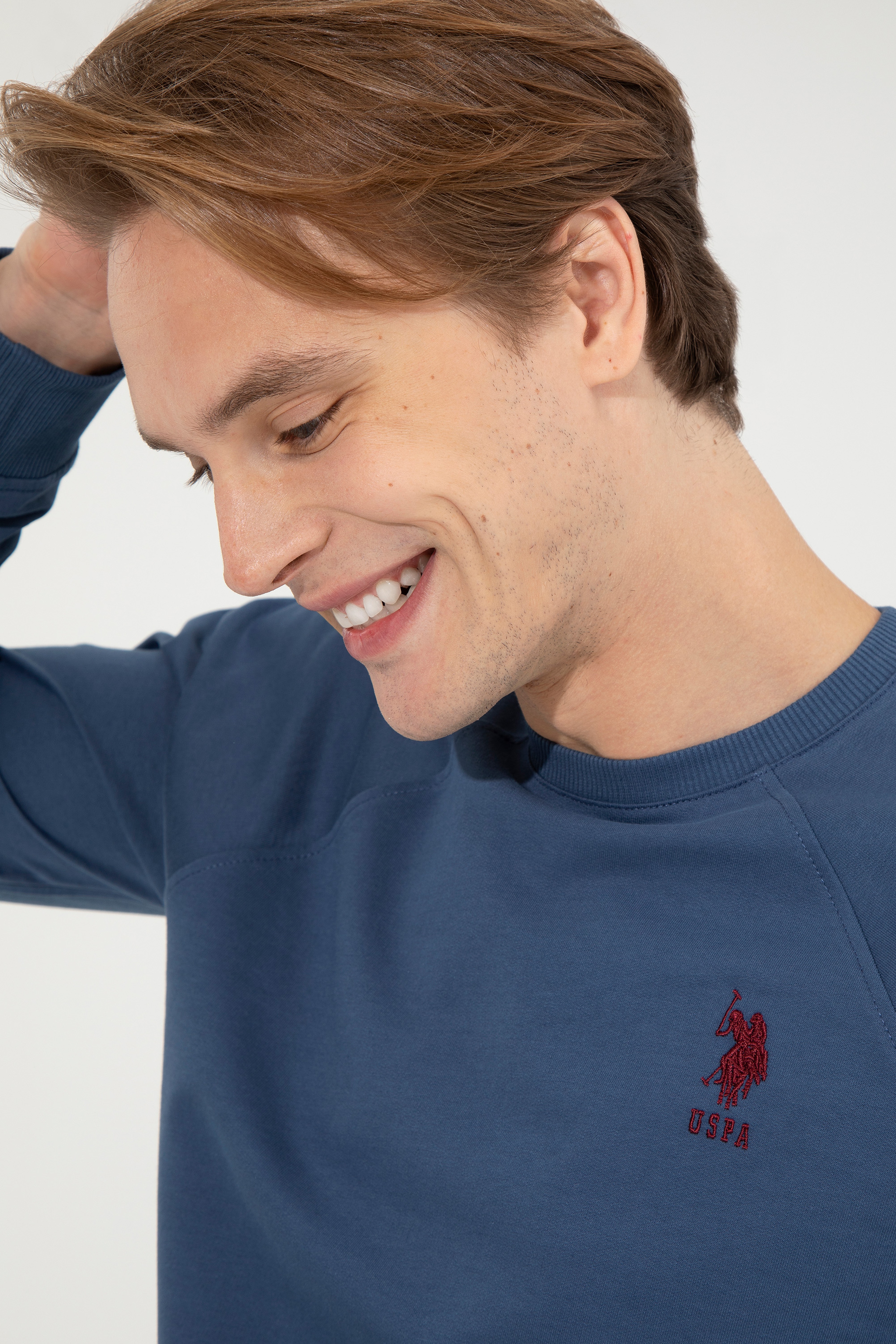 Erkek İndigo Basic Sweatshirt
