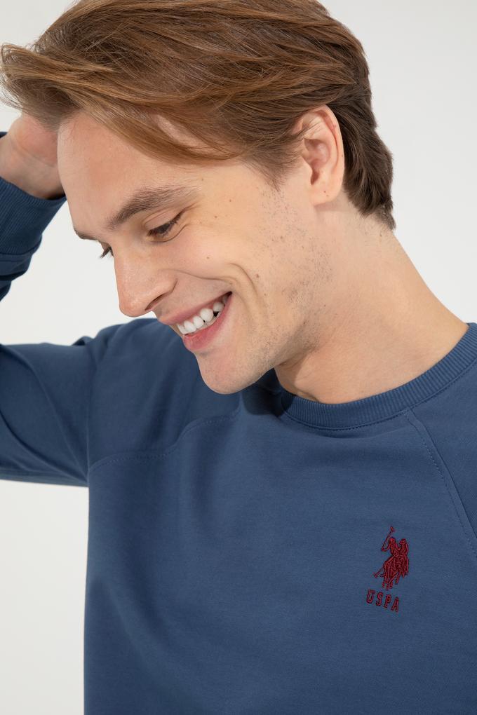 Erkek İndigo Basic Sweatshirt