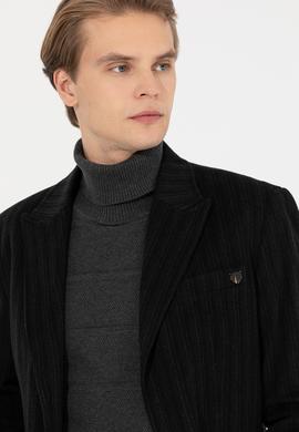 Erkek Siyah Kaşe Kaban - 50260871016