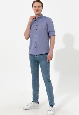 Erkek Mavi Uzun Kollu Basic Gömlek - 50249494090