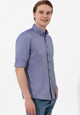 Erkek Mavi Uzun Kollu Basic Gömlek - 50249494090