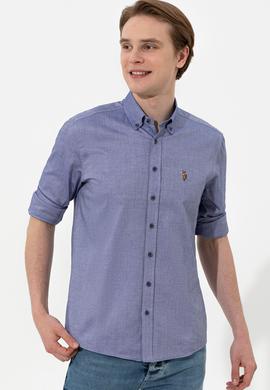 Erkek Mavi Uzun Kollu Basic Gömlek - 50249494090