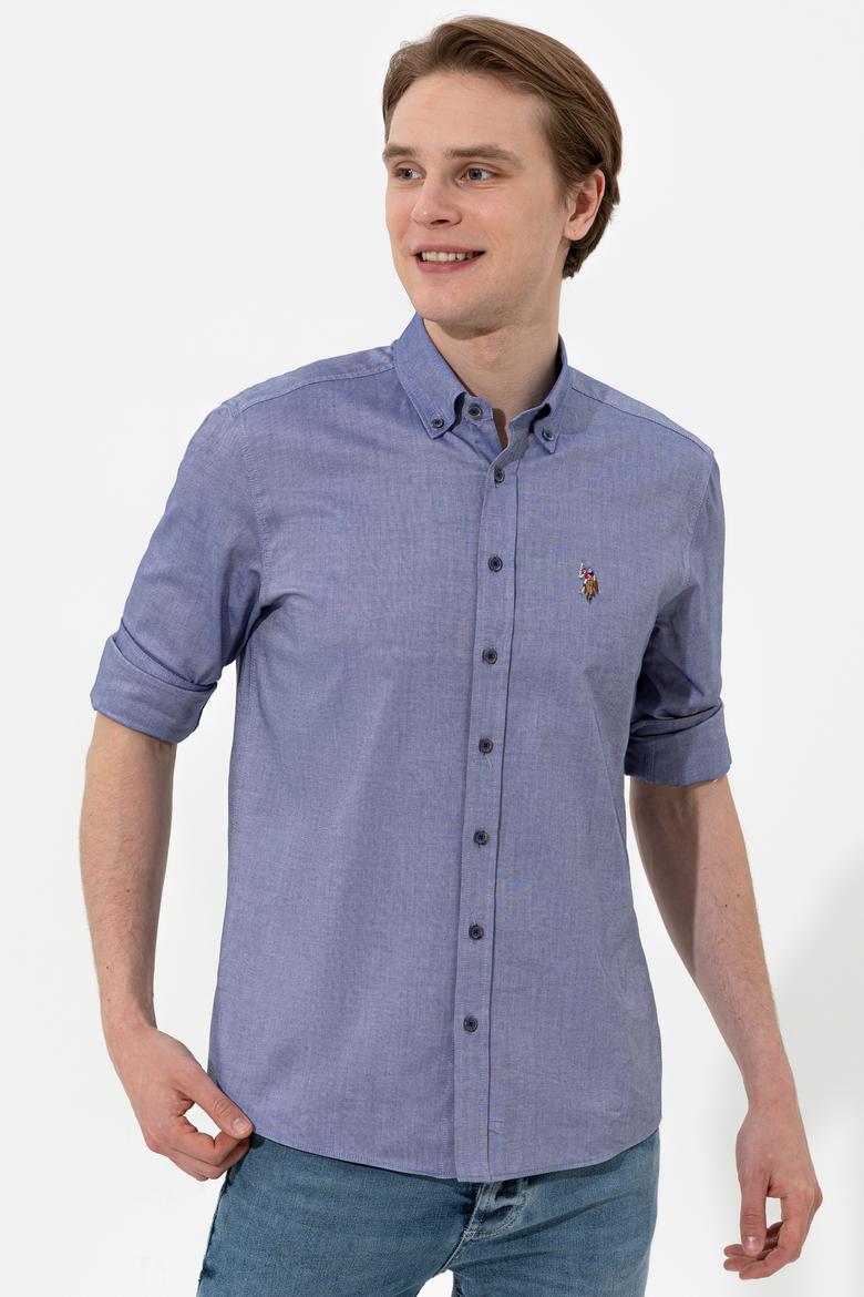 Erkek Mavi Uzun Kollu Basic Gömlek - 50249494090