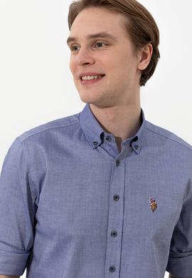 Erkek Mavi Uzun Kollu Basic Gömlek - 50249494090