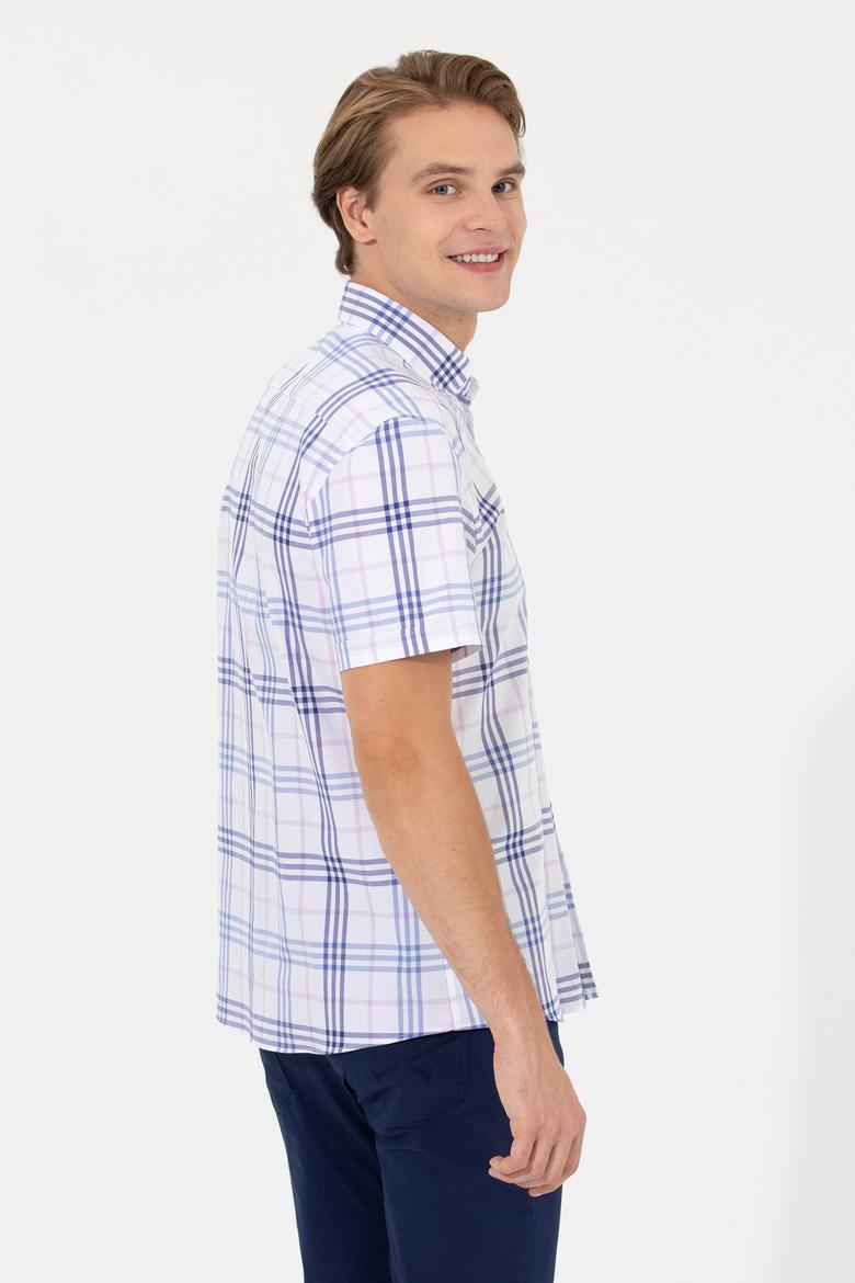 Erkek Mavi Kısa Kollu Gömlek - 50247510002