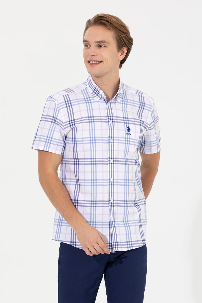 Erkek Mavi Kısa Kollu Gömlek