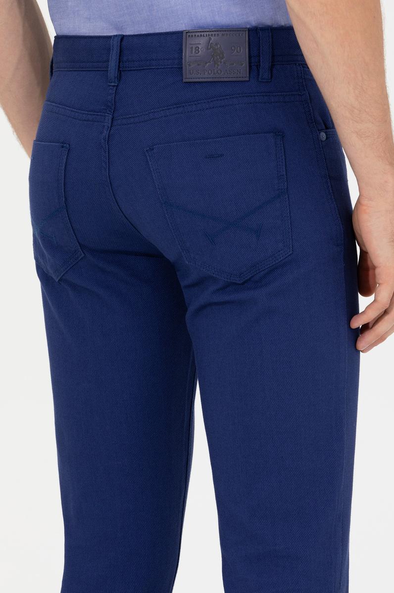 Erkek Slim Fit Mavi Chinos