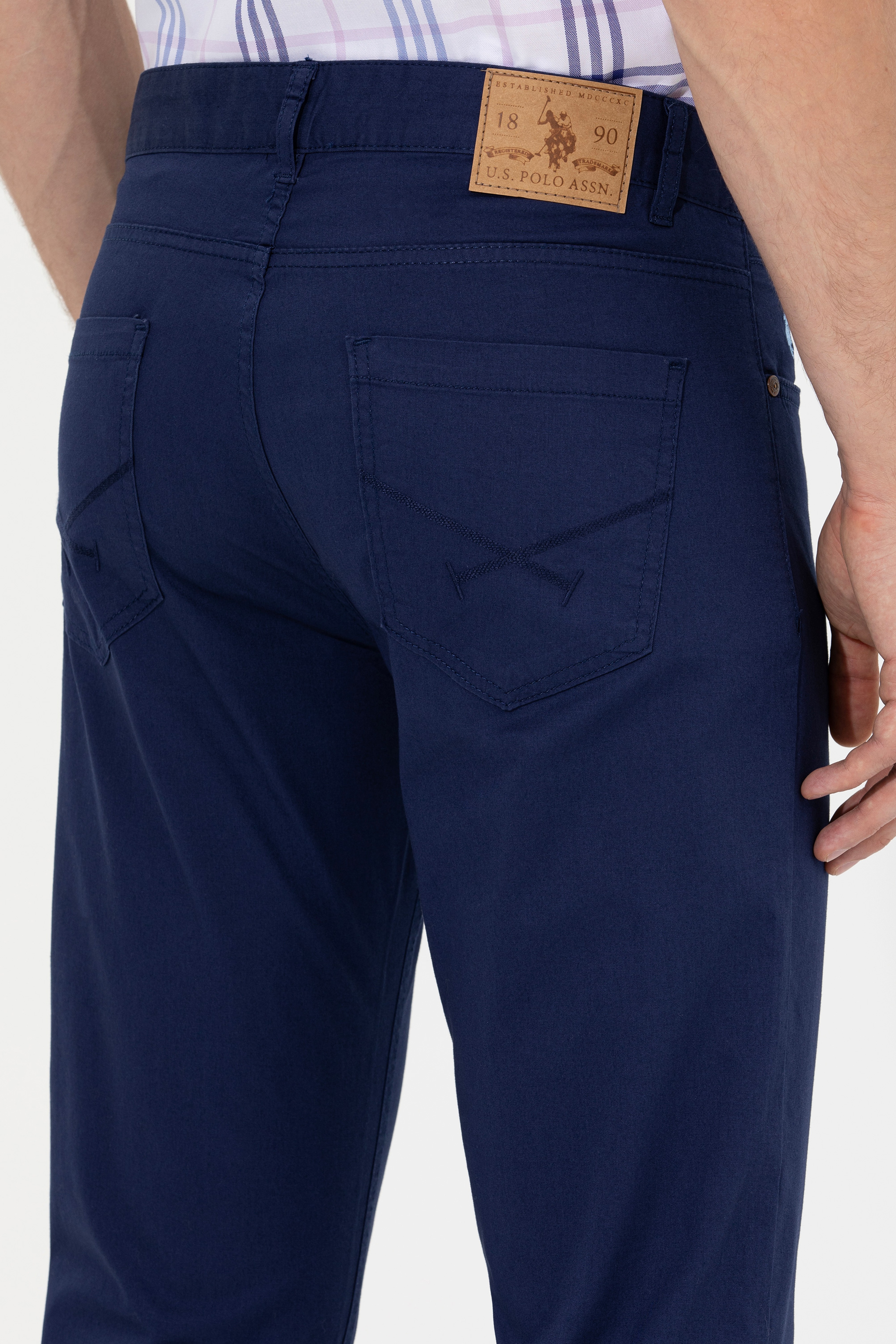 Erkek Slim Fit Lacivert Chino Pantolon - Image 7
