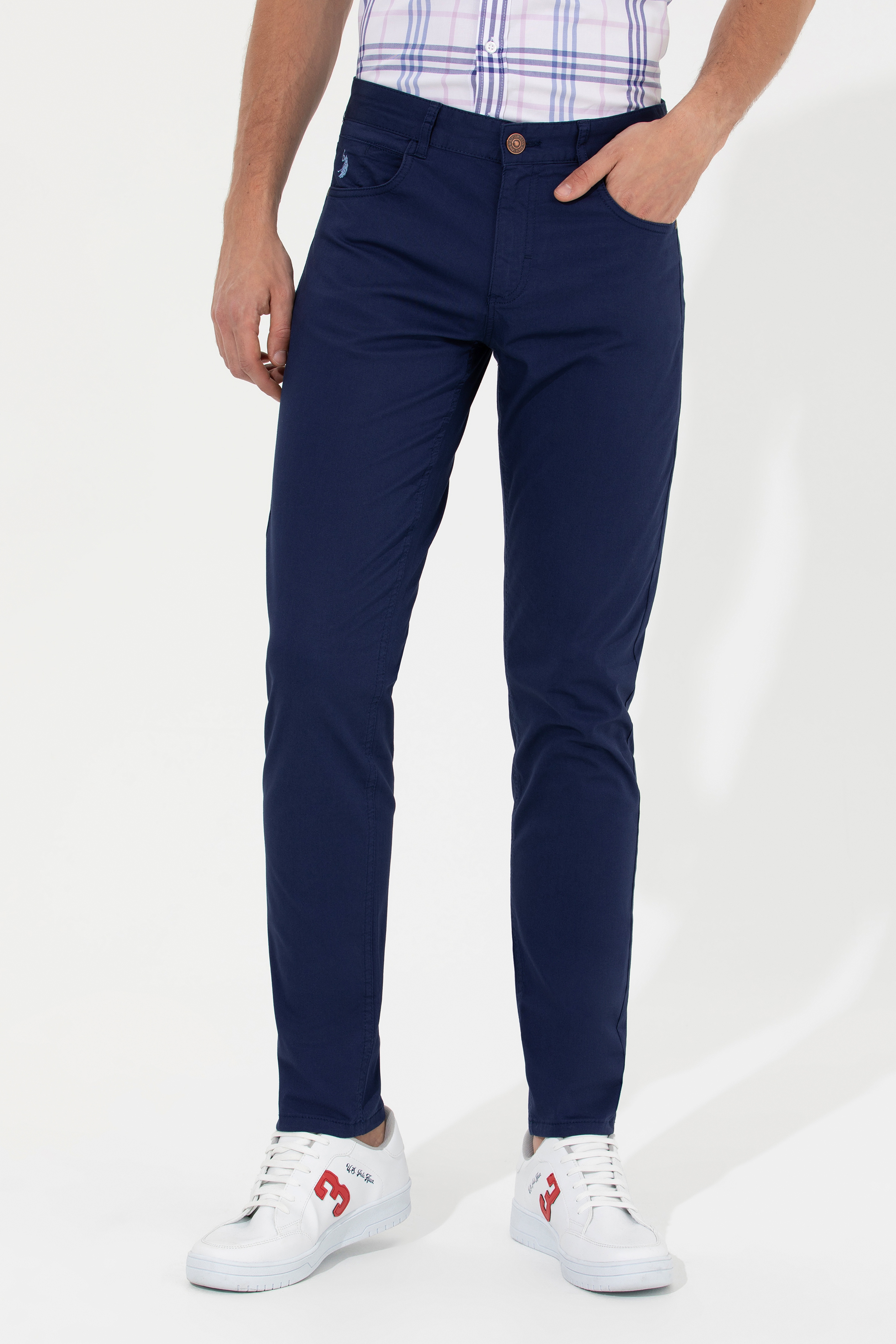 Erkek Slim Fit Lacivert Chino Pantolon