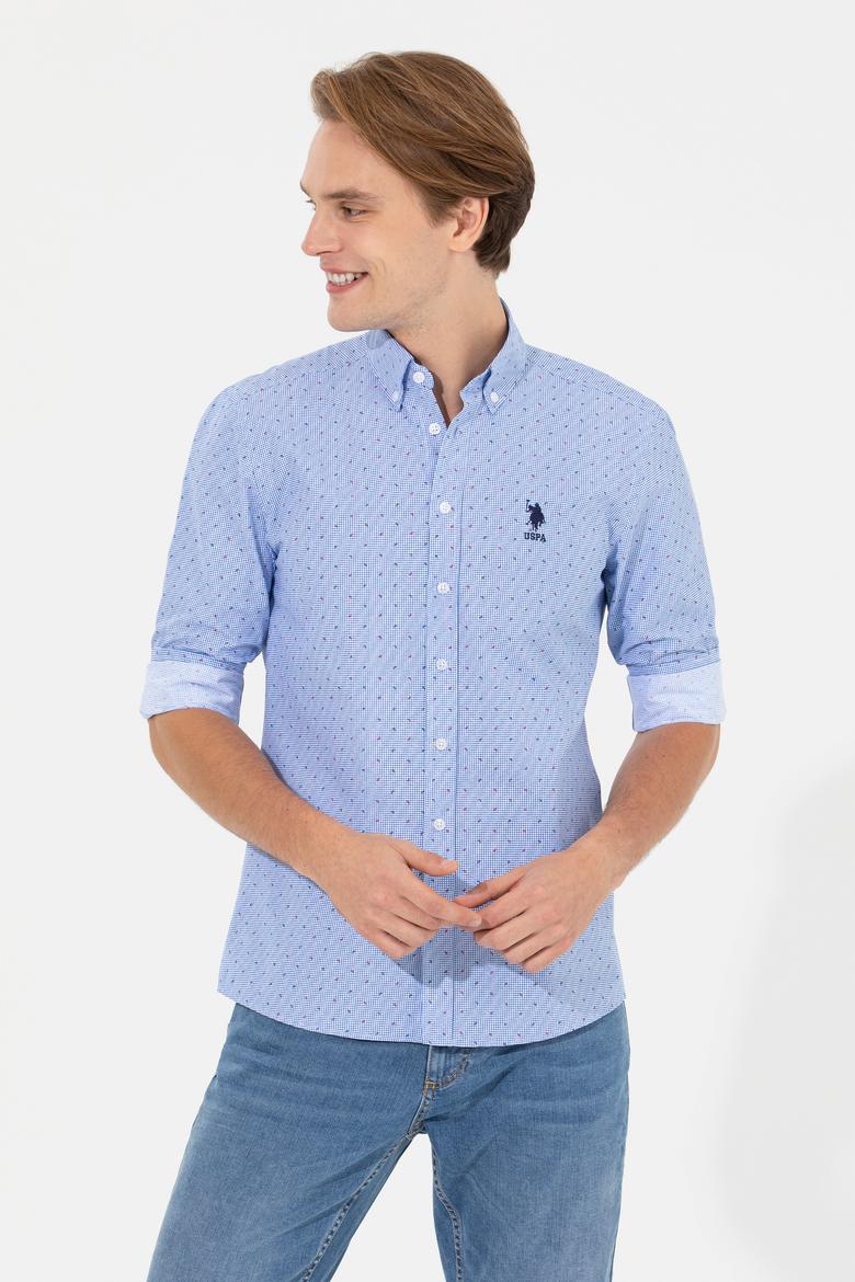 Erkek Mavi Uzun Kollu Gömlek - 50247746008