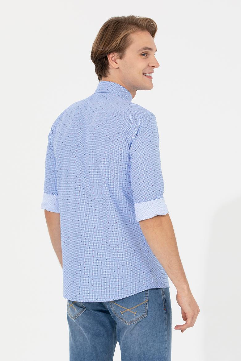 Erkek Mavi Uzun Kollu Gömlek - 50247746008